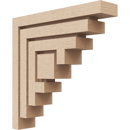 Ekena Millwork 2"W x 10"D x 10"H Thin Landon Rough Cedar Woodgrain TimberThane Corbel, Primed Tan CORUR02X10X10LANRCPR